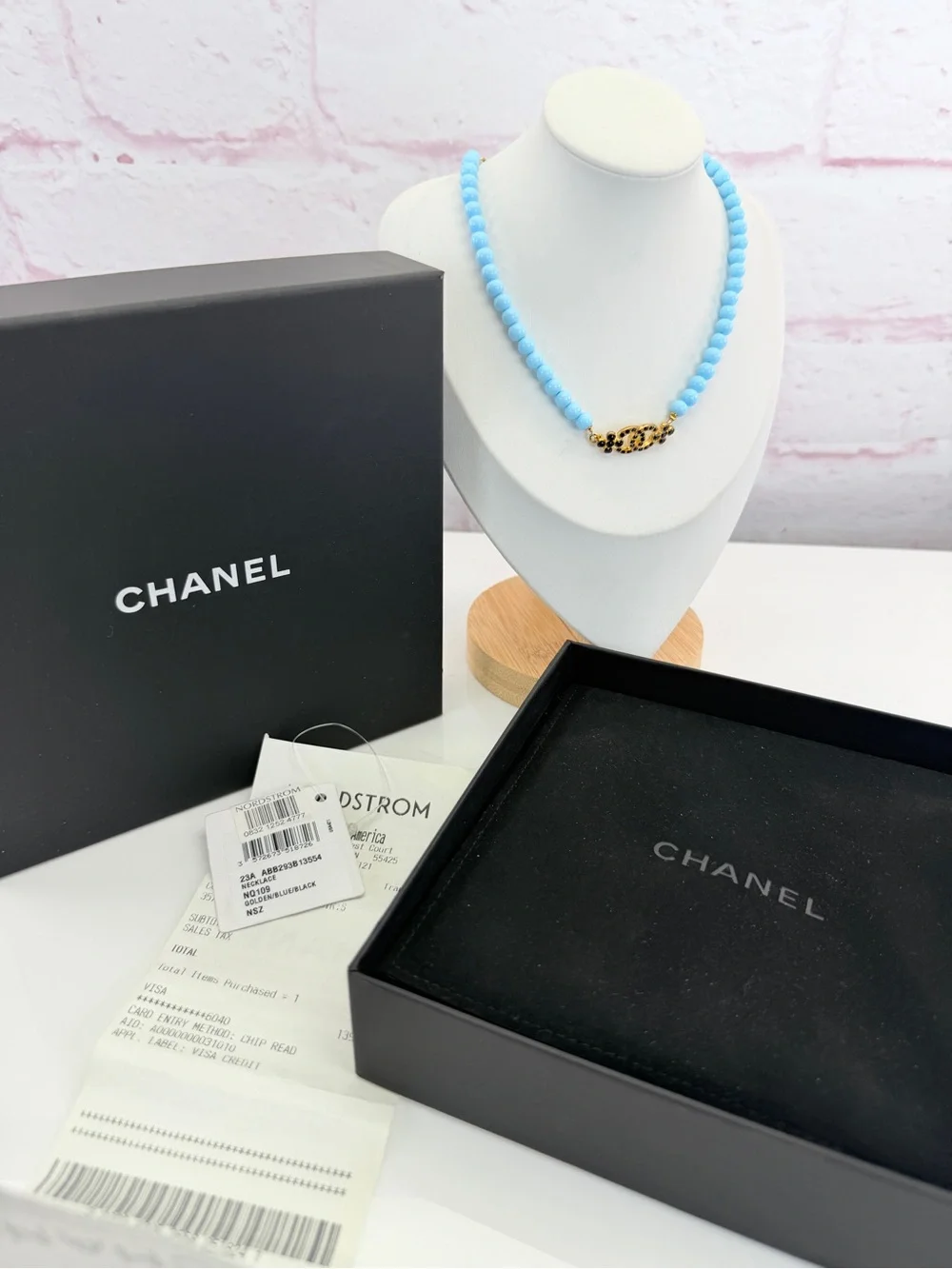 Chanel Choker Coco Mark/Flower C23A Choker Tiffany Blue